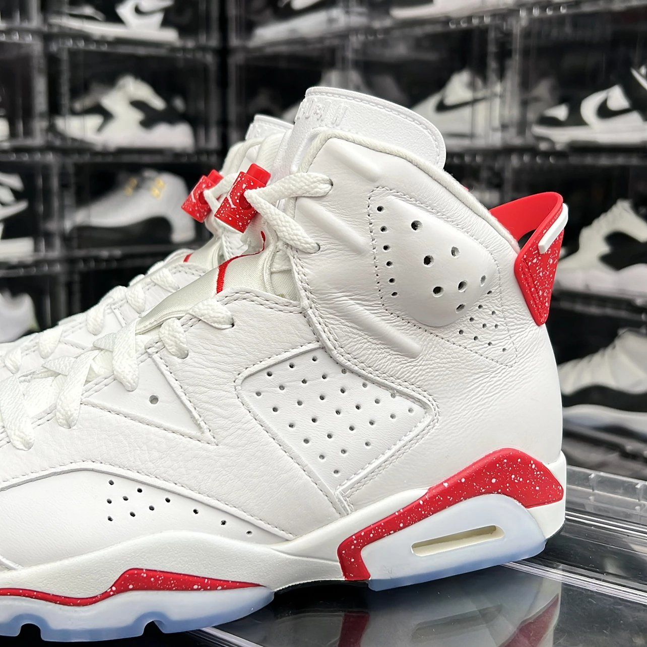 Red white and store gray jordan 6