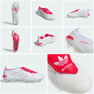 David Beckham x adidas Predator 26 Elite FG FT "White/Red" (SKU: KJ4200). Photo via adidas.