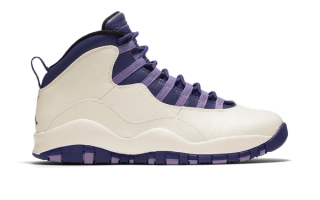Mock-up of the Air Jordan 10 "Hydrangeas" retro.