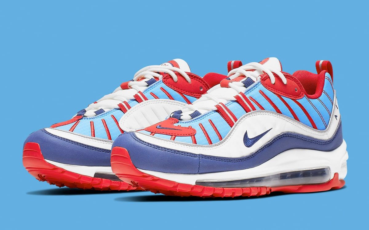 Air max 98 on sale blue and red