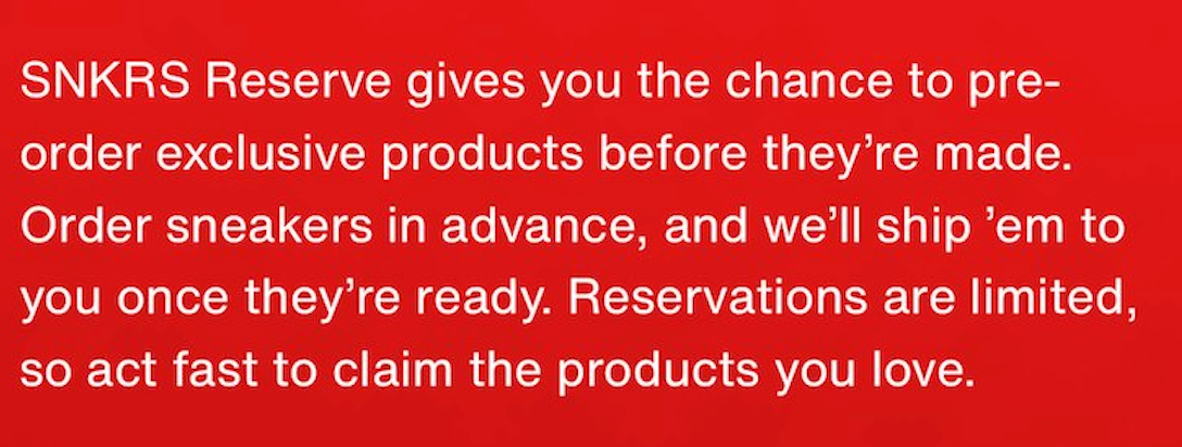 snkrs pre order