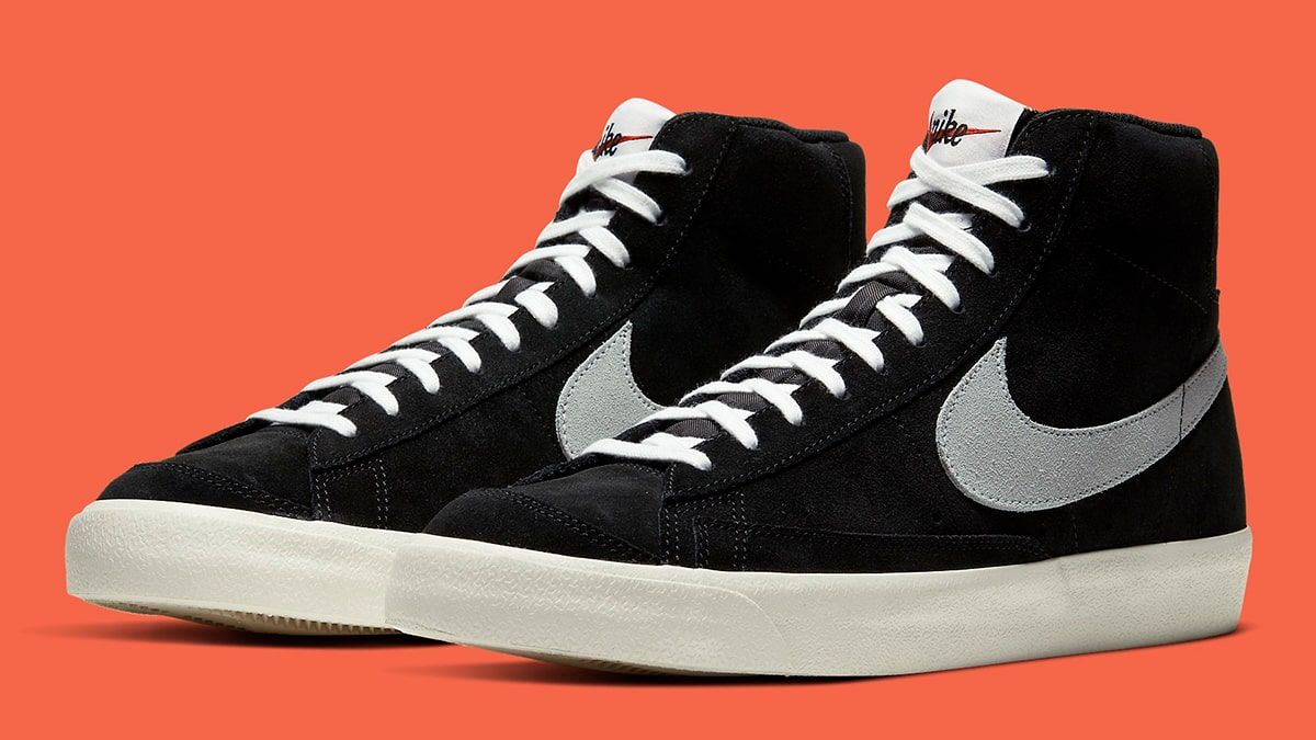 nike blazer mid black suede