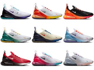 Nine pairs from the MLB x Nike Air Max 270 "City Connect" collaboration.