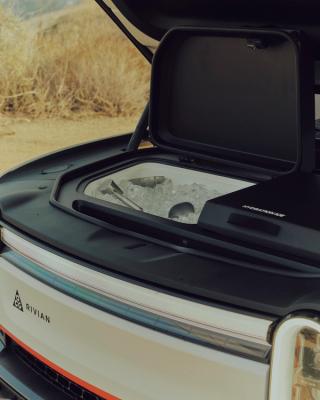 Front Trunk Ice Bin on the Rivian R1T Truck for Nike ACG. Photo via Nike.