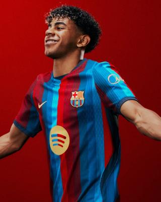 Lamine Yamal for FC Barcelona 26/27 Home Jersey. Photo via FC Barcelona.