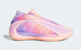 Kids' adidas Anthony Edwards 2 "3SSB" in a "Haze Coral/Bliss Lilac/Zero Metallic" color scheme.