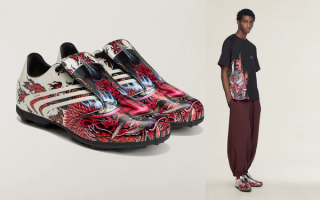 adidas Y-3 +F50 Tunit Yaksha "Active Maroon" dragon & matching clothing.