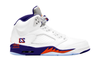 Speculative mock-up of the Air Jordan 5 "Phoenix Suns" retro.