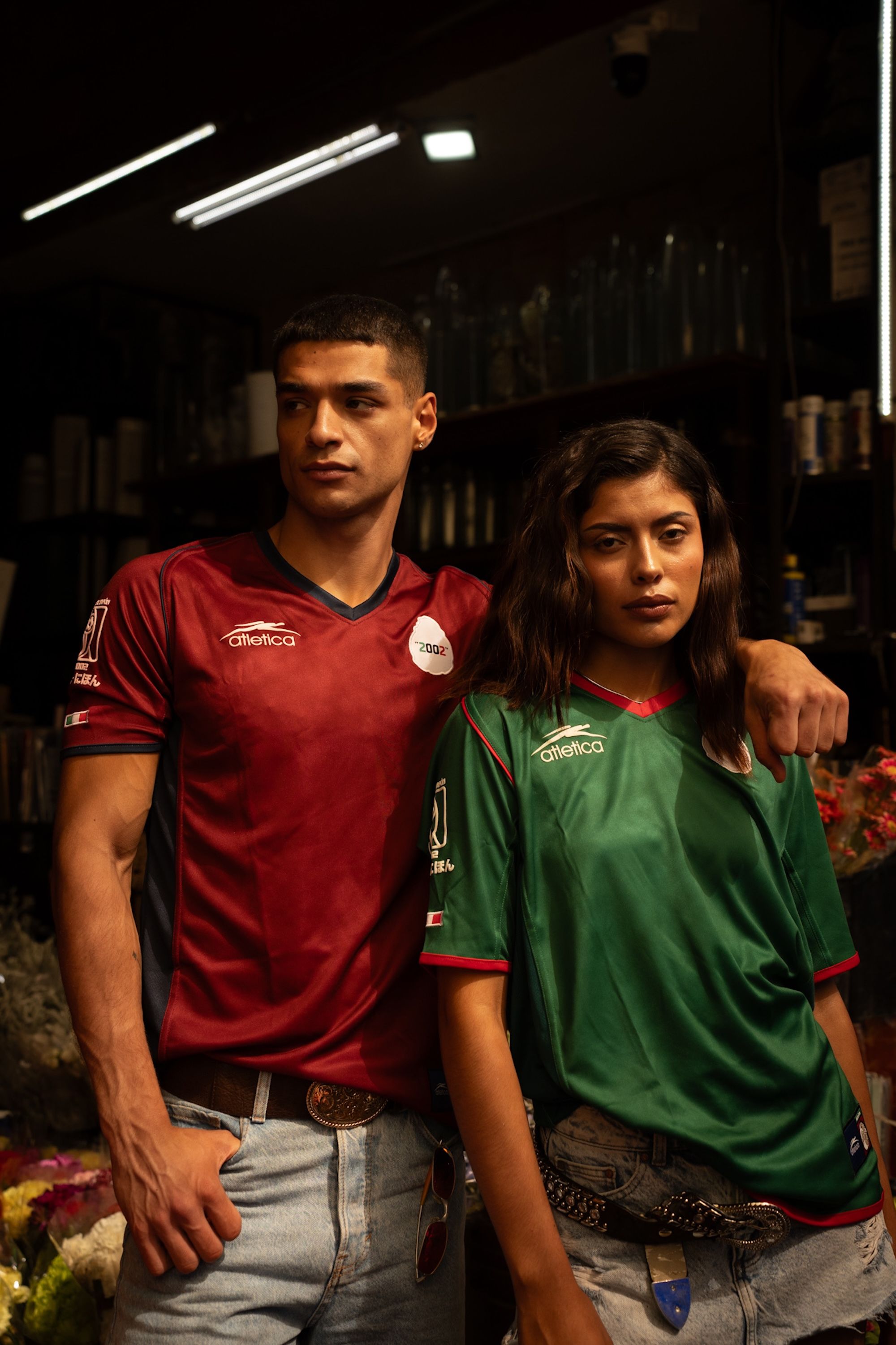 Mexico 2002 Home & Third Jersey Reissues by Atlética (green & burgundy). Photo via Atlética/MARGO STUDIO.