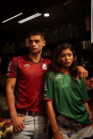 Mexico 2002 Home & Third Jersey Reissues by Atlética (green & burgundy). Photo via Atlética/MARGO STUDIO.