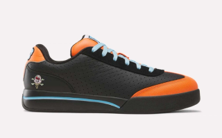 Halloween-appropriate ICECREAM x Reebok Board Flip in a "Black/Orange/Blue" color scheme.