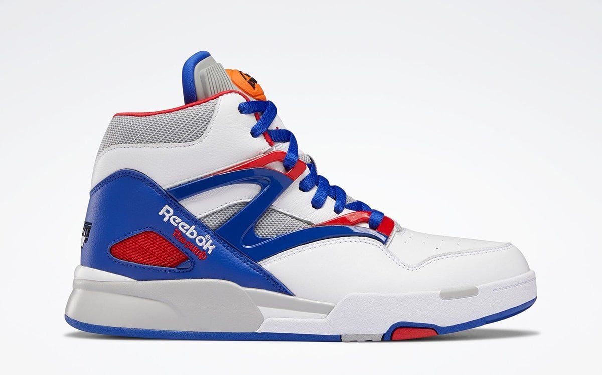 Orange and discount blue reebok pumps