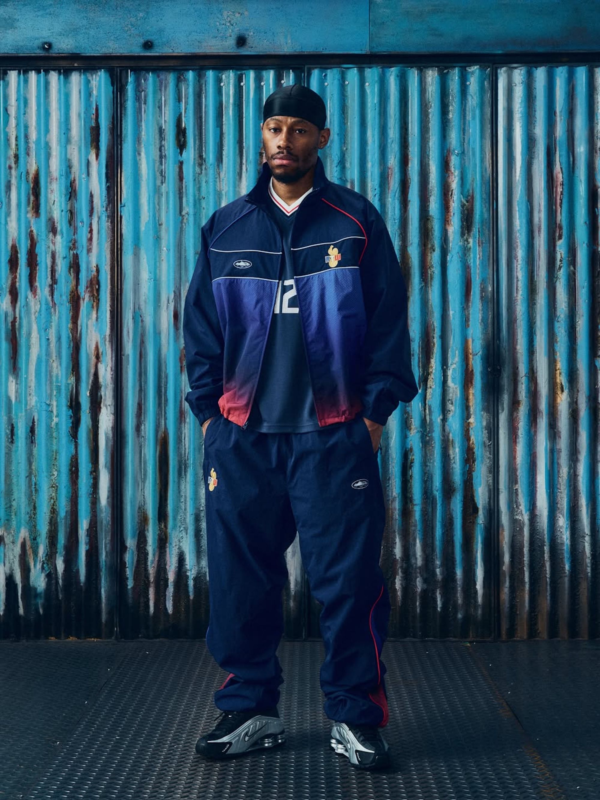 France-inspired tracksuit & jersey combinations by Corteiz. Photo via Corteiz.