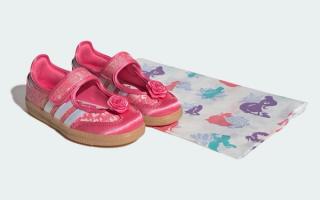 Little Kids' Disney x adidas Samba Jane "Princess Aurora" (SKU: KK2294). Photo via adidas.