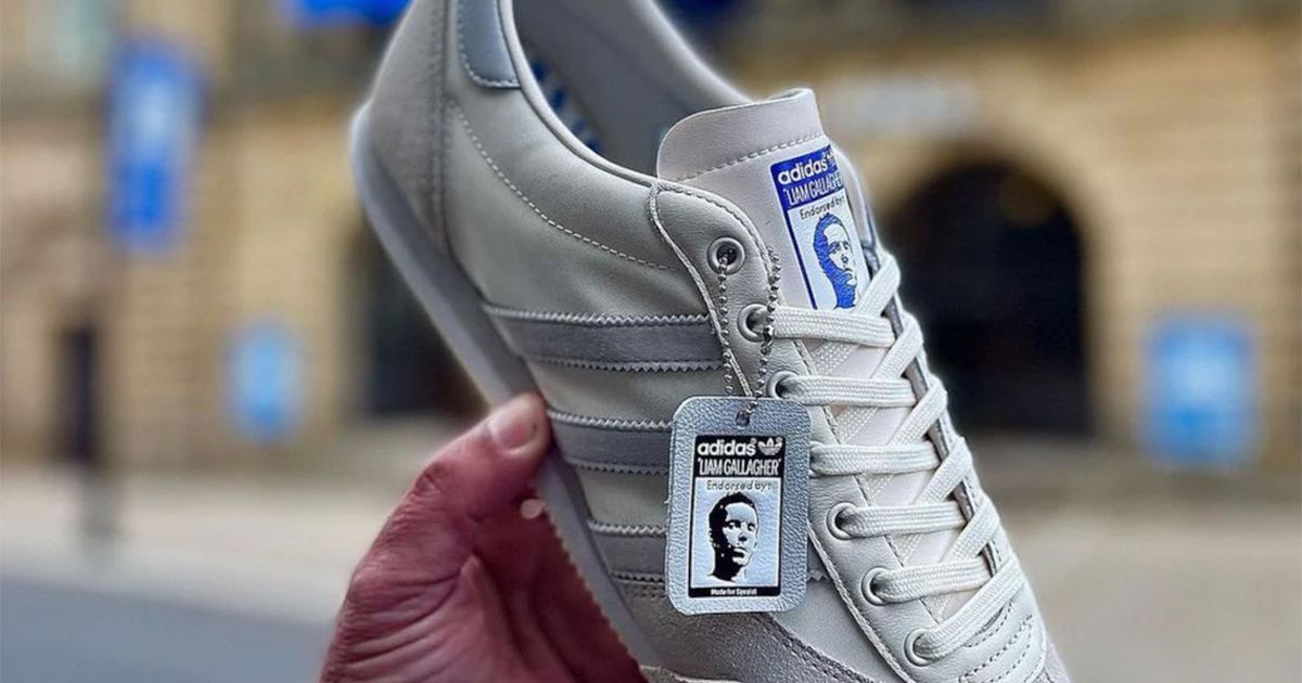adidas gazelle silver green womens Limited edition Liam Gallagher C`mon you know blue / white suede Adida –  Sneakcustomtrainers.com main image 1