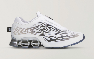 HELLSTAR x adidas Megaride S2 sneaker collaboration in a "Footwear White/Off White/Core Black" color scheme.