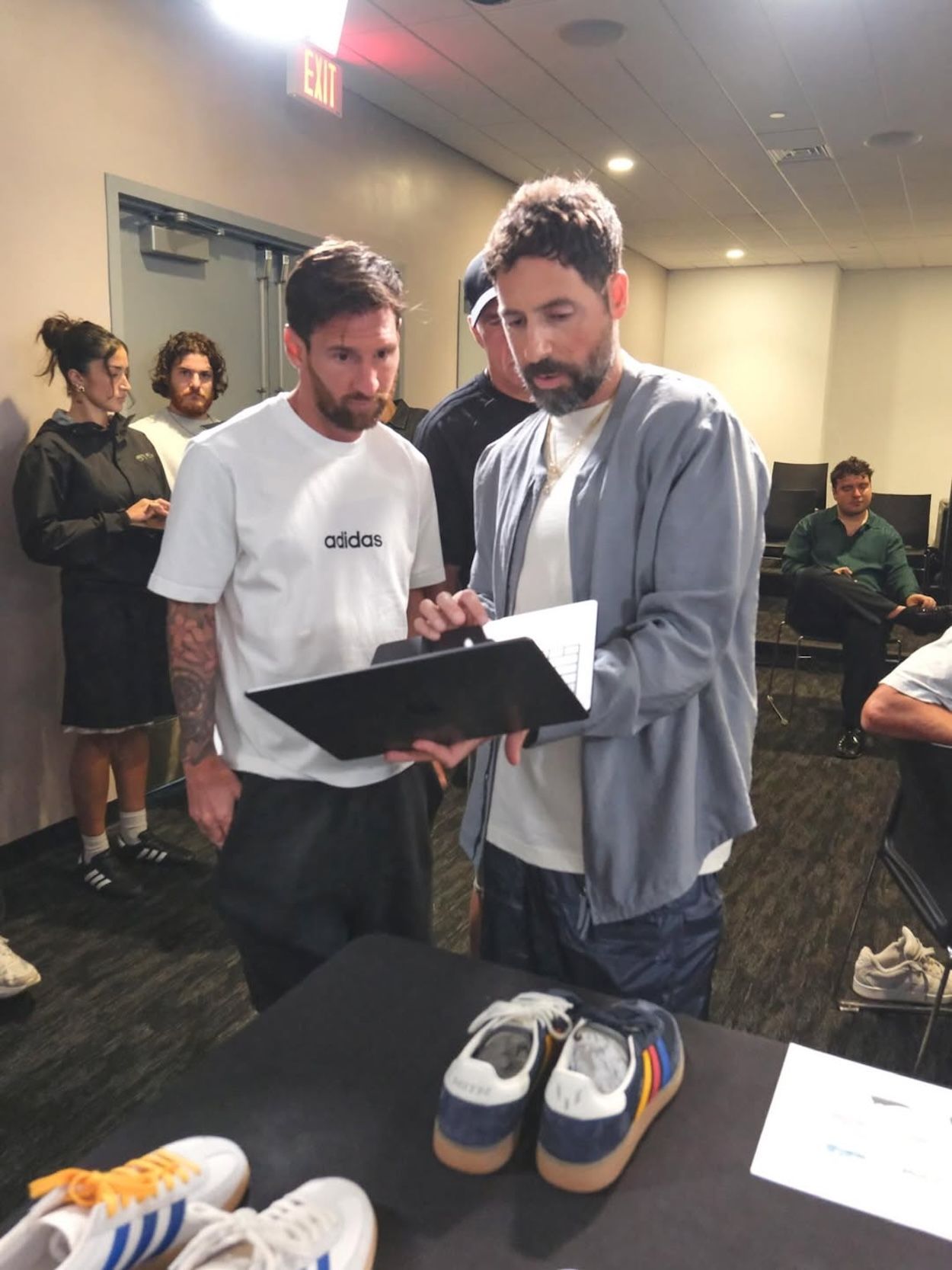 Lionel Messi & Ronnie Fieg for Kith x adidas Football. Photo via Ronnie Fieg.