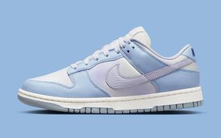 The Nike Dunk Low Appears in a Blue Canvas and Leather Construct ...