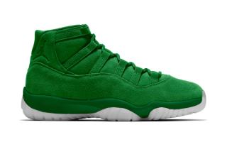 Speculative mock-up of the green-colored Air Jordan 11 "Monstars" retro celebrating the 30th anniversary of Space Jam.