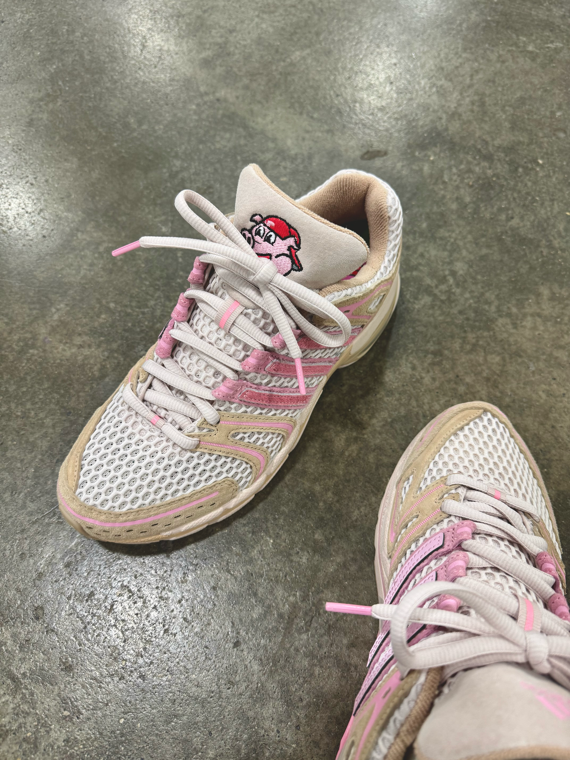 UNheardof's adidas Originals AdiStar Control 5 tan-and-pink "Porkchop" sample. Photo via Philip Lipschutz.