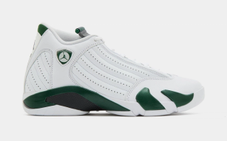 Air Jordan 14 "Forest Green" retro landing Fall 2026, covered in a "White/Black/Dark Forest/Light Graphite" color scheme.