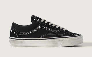 Vans Old Skool 36 Premium in a "Pearlized Black/Marshmallow White" makeover.