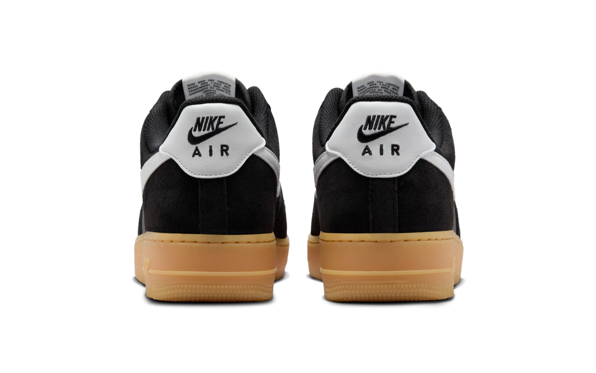 nike air force black suede gum sole