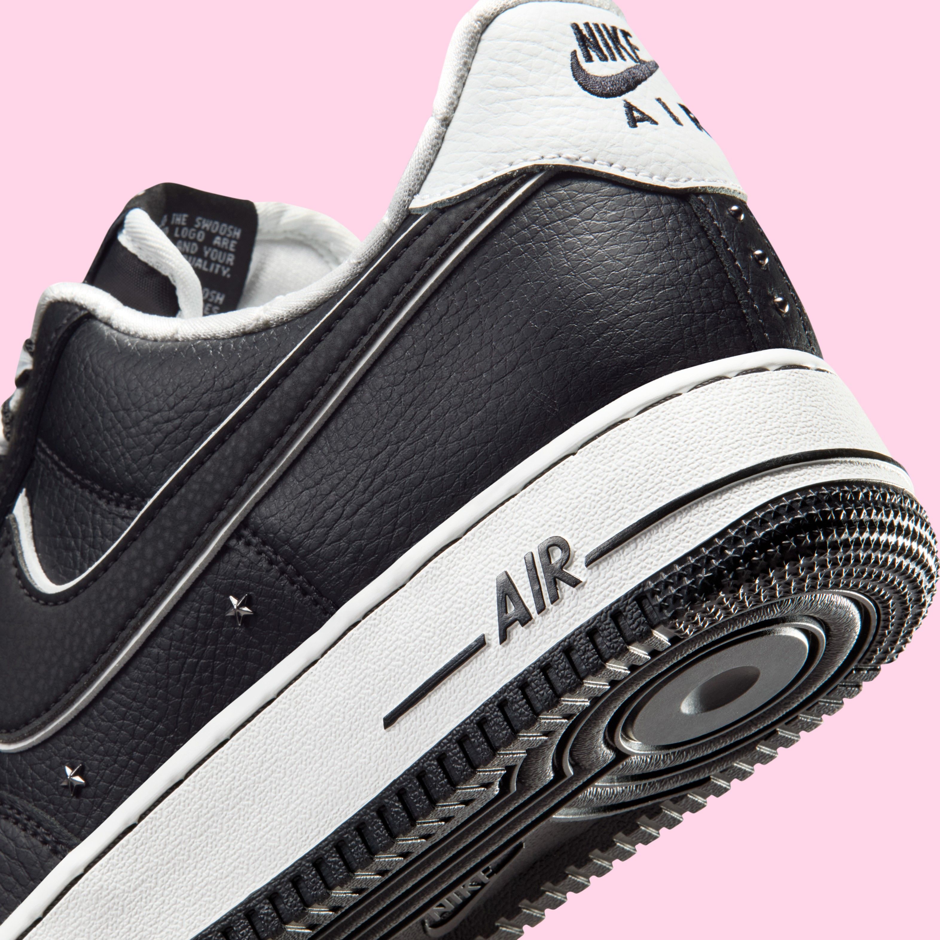 nike black contrast swoosh air force 1 trainers