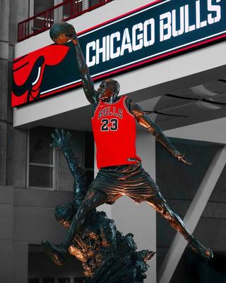 chicago bulls color nike jerseys michael jordan statue