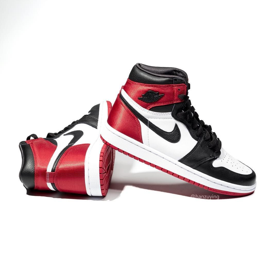 Womens jordan 1 satin hotsell black toe