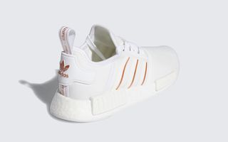 adidas con nmd r1 womens white rose gold fw6444 black gold fw6443