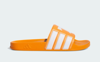 University of Tennessee x adidas Performance Slides in a "Bright Orange/Cloud White/Cloud White" color scheme.