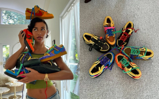 Kristen Noel Crawley with all upcoming Cactus Plant Flea Market's (CPFM) Nike Dunk Low "Swamp Sponge" collection.