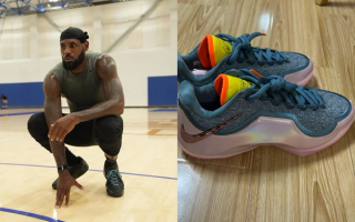 LeBron James wearing the Nike LeBron 23 wear-test sample. 