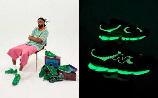 Aminé's glow-in-the-dark New Balance ABZORB 2000 "Biblioteca" collaboration.