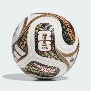 FIFA World Cup 26™ Trionda Finals Pro Match Ball in a "White/Black/Gold Metallic" color scheme.