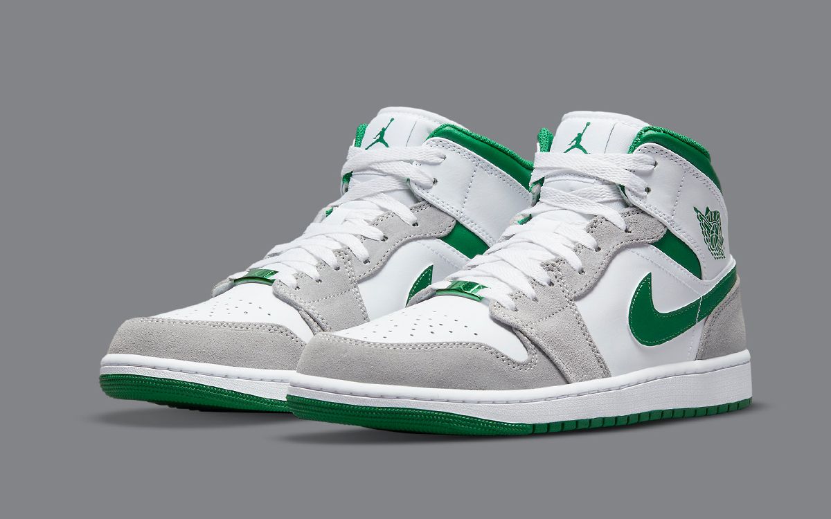 Air Jordan 1 Mid Appears in White, Grey and Pine Green | House of