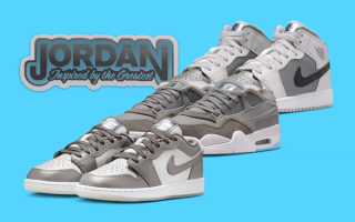 Big Kids' Air Jordan 1 Low, Air Jordan 1 Mid, and Air Jordan 4 RM retros from an 'Inspired by the Greatest' capsule.