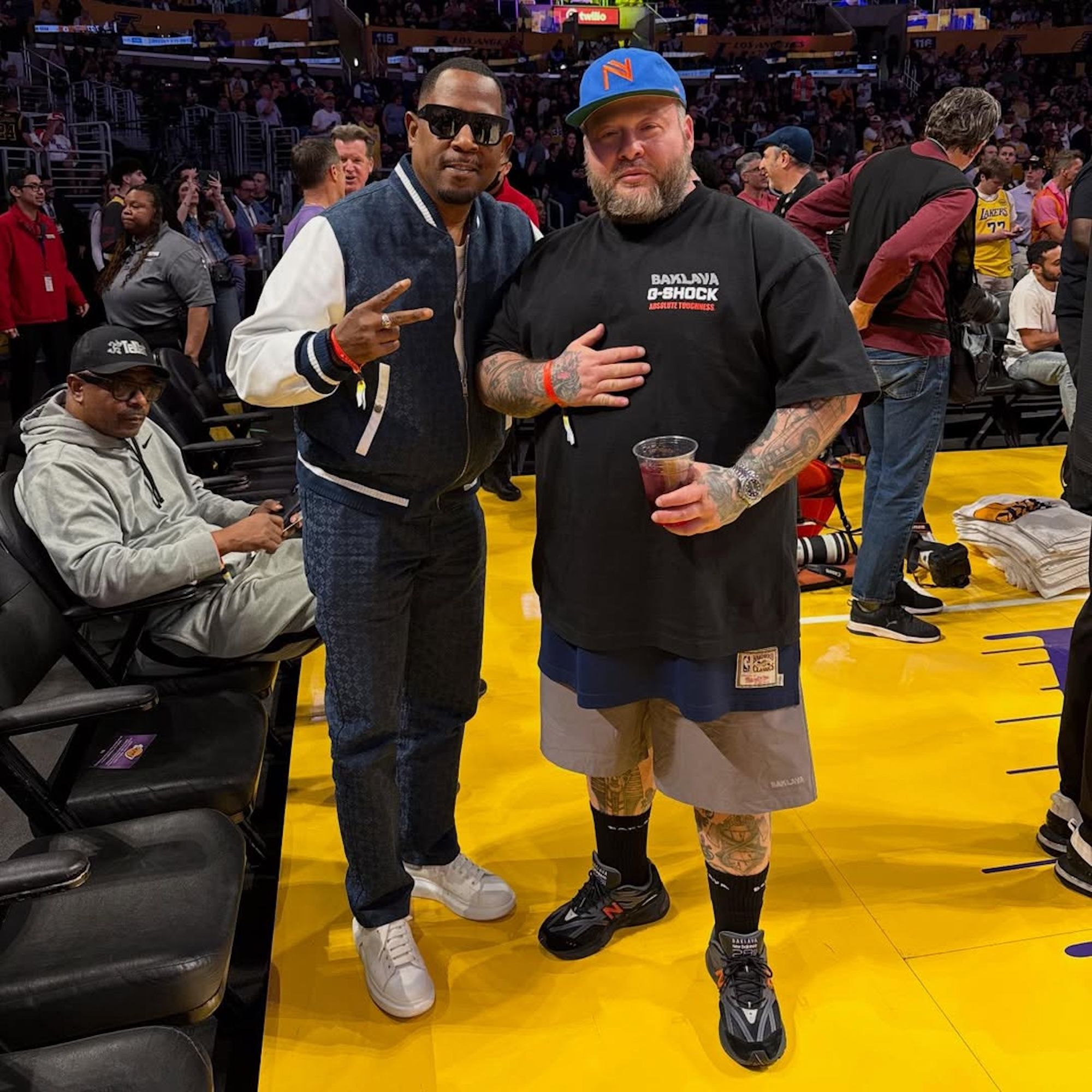 Action Bronson wearing collaborative New Balance 2811 sneaker.