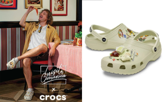Mexico's Luisito Comunica models his food-inspired Crocs Classic Clog collaboration.