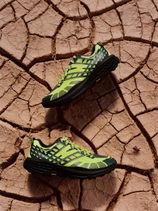 HOKA Speedgoat 2 "Neon Yuzu/Bayleaf" Release. Campaign Images via HOKA.