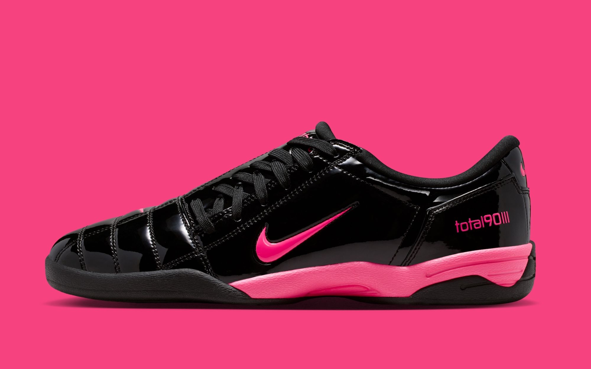 Nike Total 90 III Indoor Soccer Shoes Mens Pink Excel Patent Leather Gum Sole Pink Foam Takes Over the Nike Total 90 III main image 2