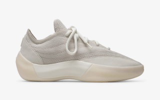 Fear of God Athletics Basketball III sneaker in a "Wonder Aluminum" color scheme.
