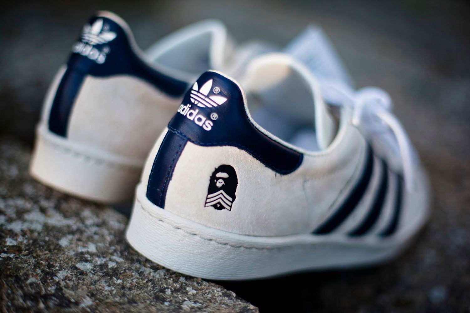 A BATHING APE® x adidas Superstar 80s "B-Sides." Photo by Haroun R. Tazieff via HYPEBEAST.