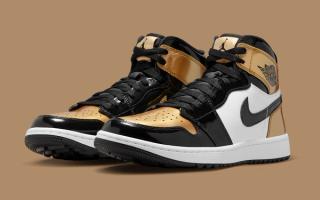 The Air Jordan 1 High "Gold Toe" Returns Fitted for the Fairways