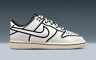 Little Kids' LEGO® x Nike Dunk Low in a "White/Black" color scheme.