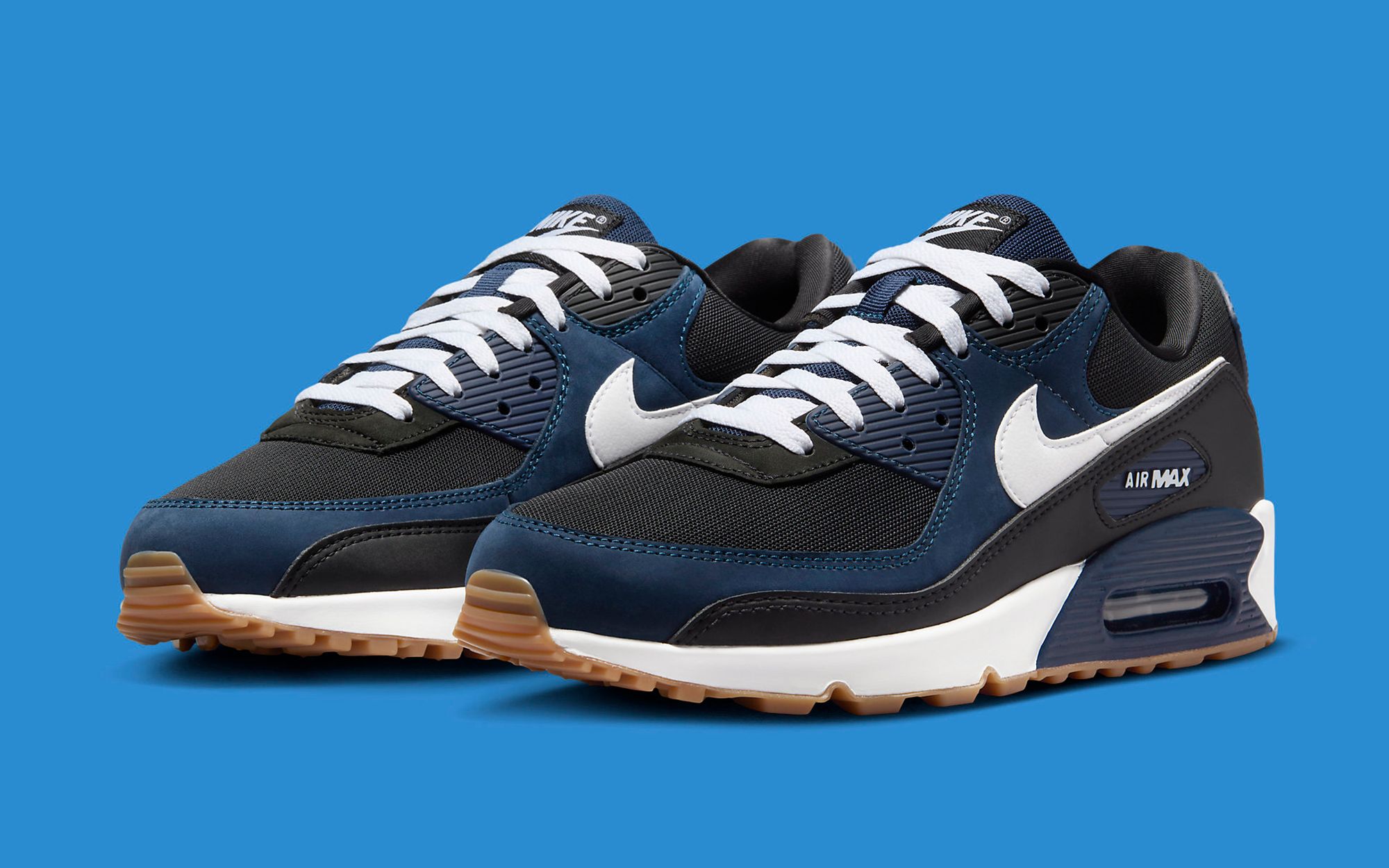 Nike air max 90 navy hot sale blue suede