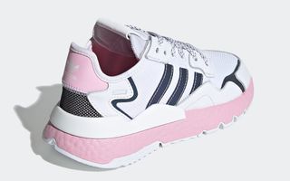 adidas girl Nite Jogger Womens White True Pink E7942 4