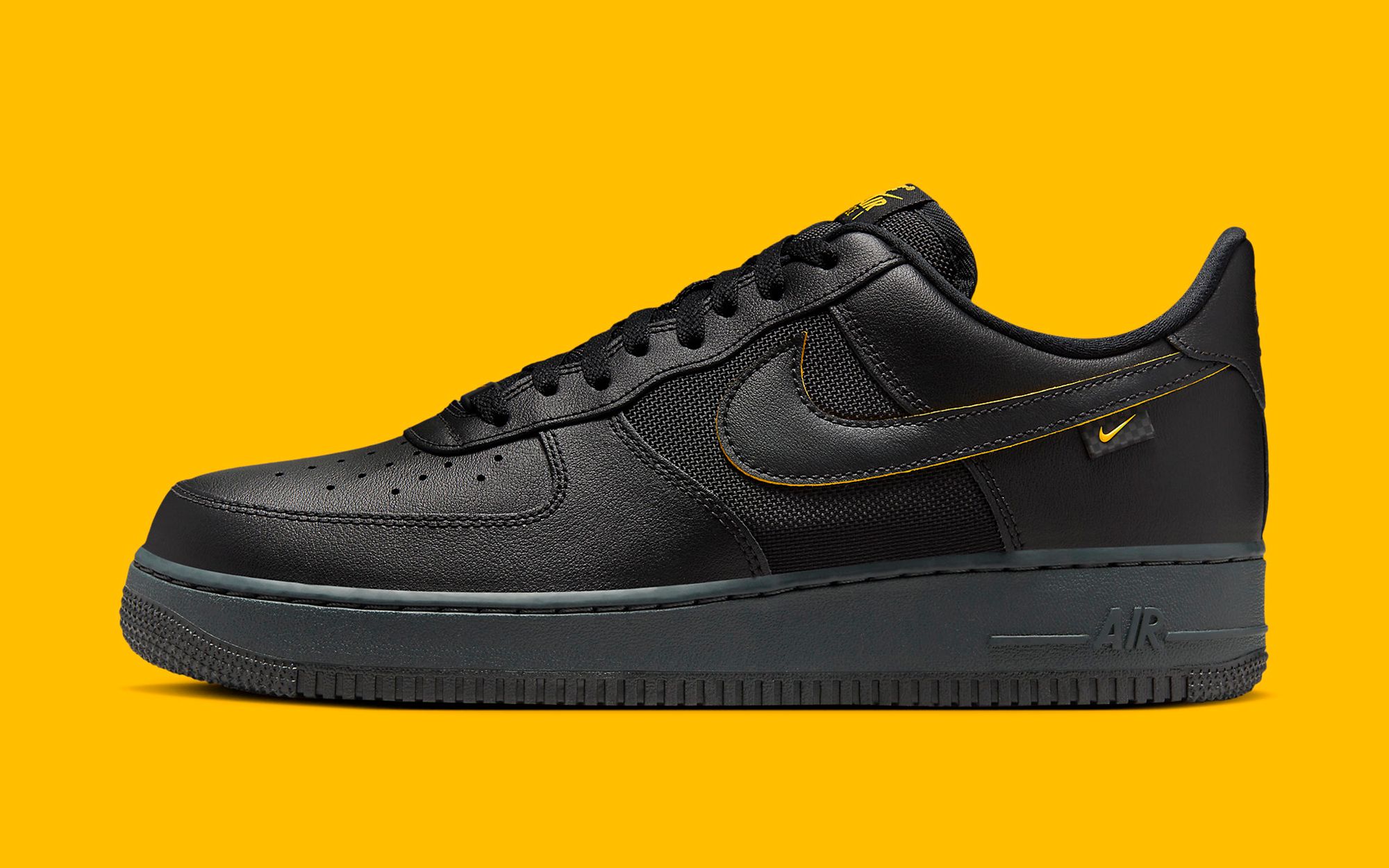 Black air force yellow cheap swoosh