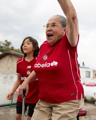 Models in Mexico wearing Toluca FC's Apertura 2026 Home Jersey by New Balance Football.